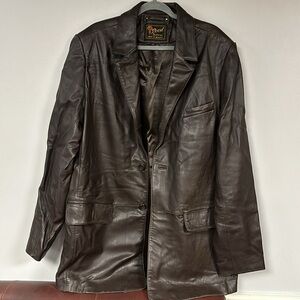 Vintage Reed Sportswear rich Brown Leather Sportswear Jacket Sport Coat, XLT